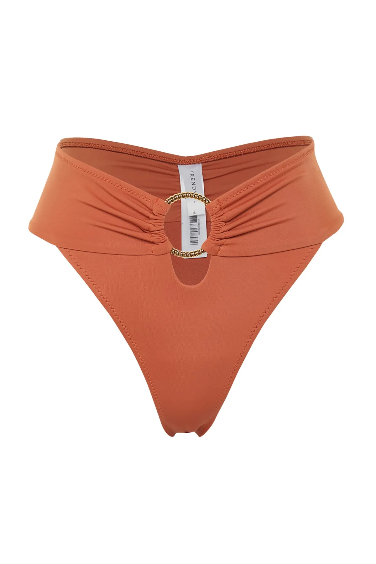 Trendyol Collection  Normale Bikinihose mit hoher Taille und hohem Beinausschnitt und Fliesen-Accessoire TBESS22BA00001