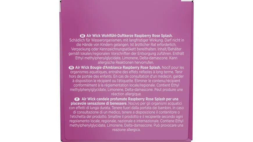 Air Wick Duftkerze Raspberry Rose Splash
