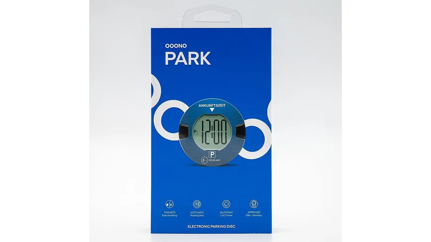 OOONO Park NO1 - Blau: Elektronische Parkscheibe mit Zulassung fürs Auto