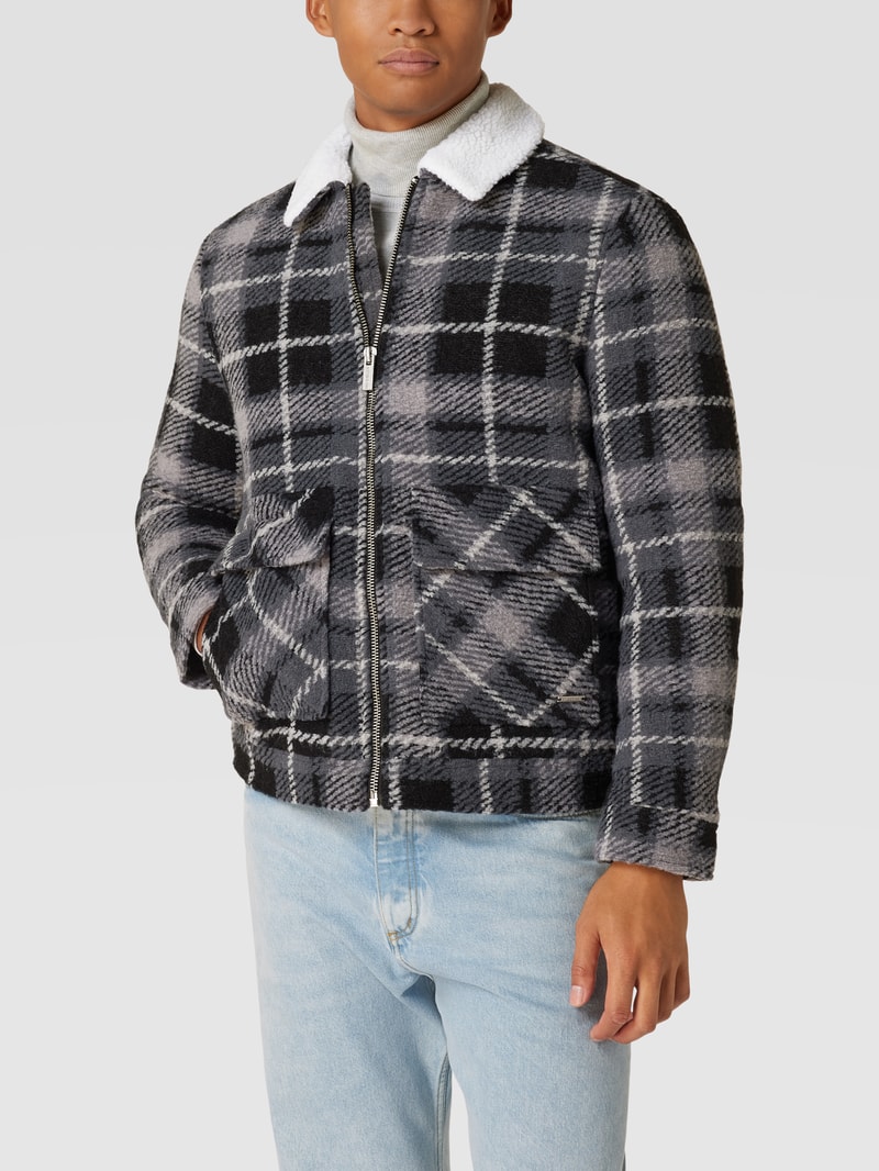 Hemdjacke mit Karomuster in anthrazit