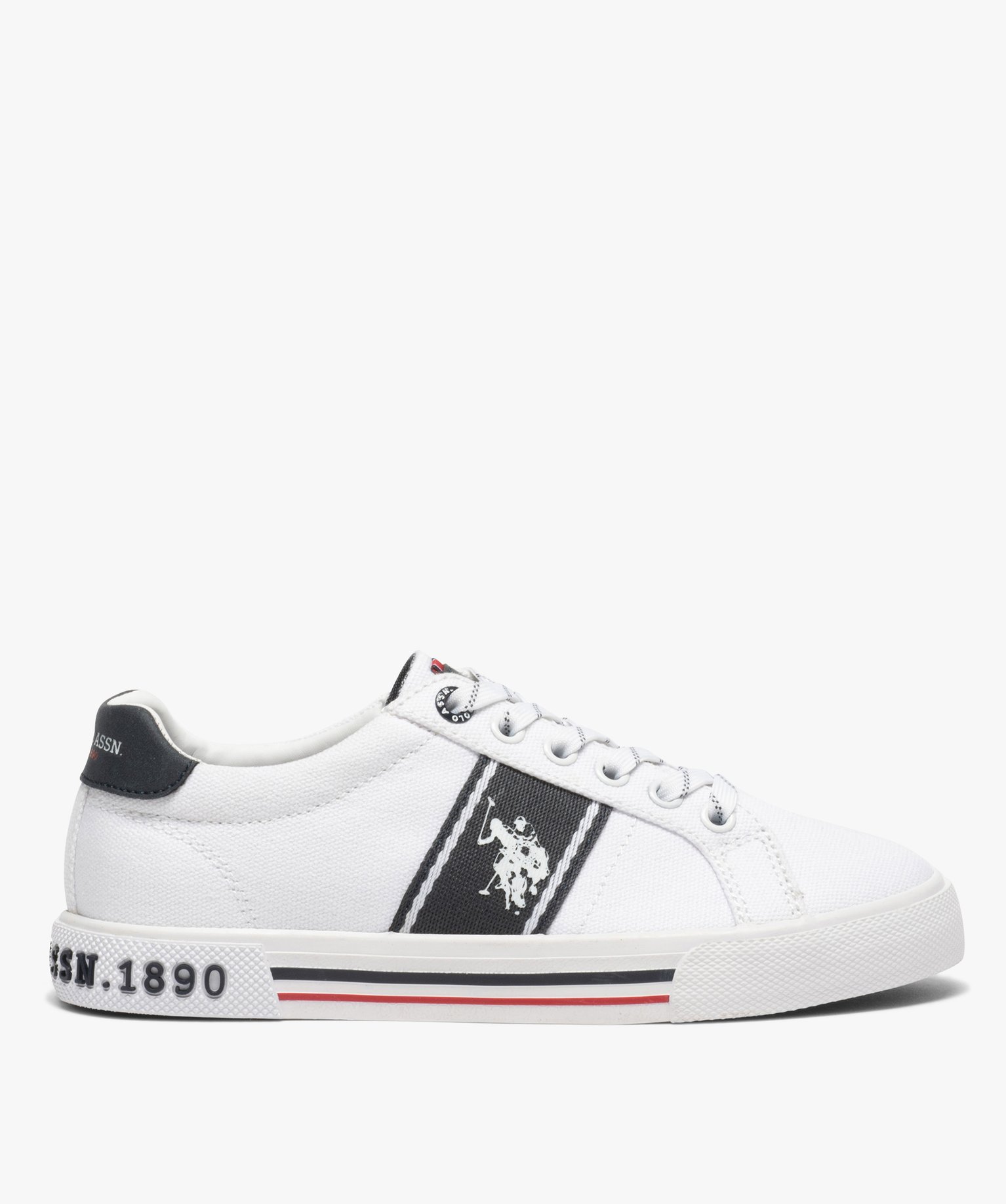 Baskets Garçon en toile bicolores – US Polo Assn blanc | GEMO