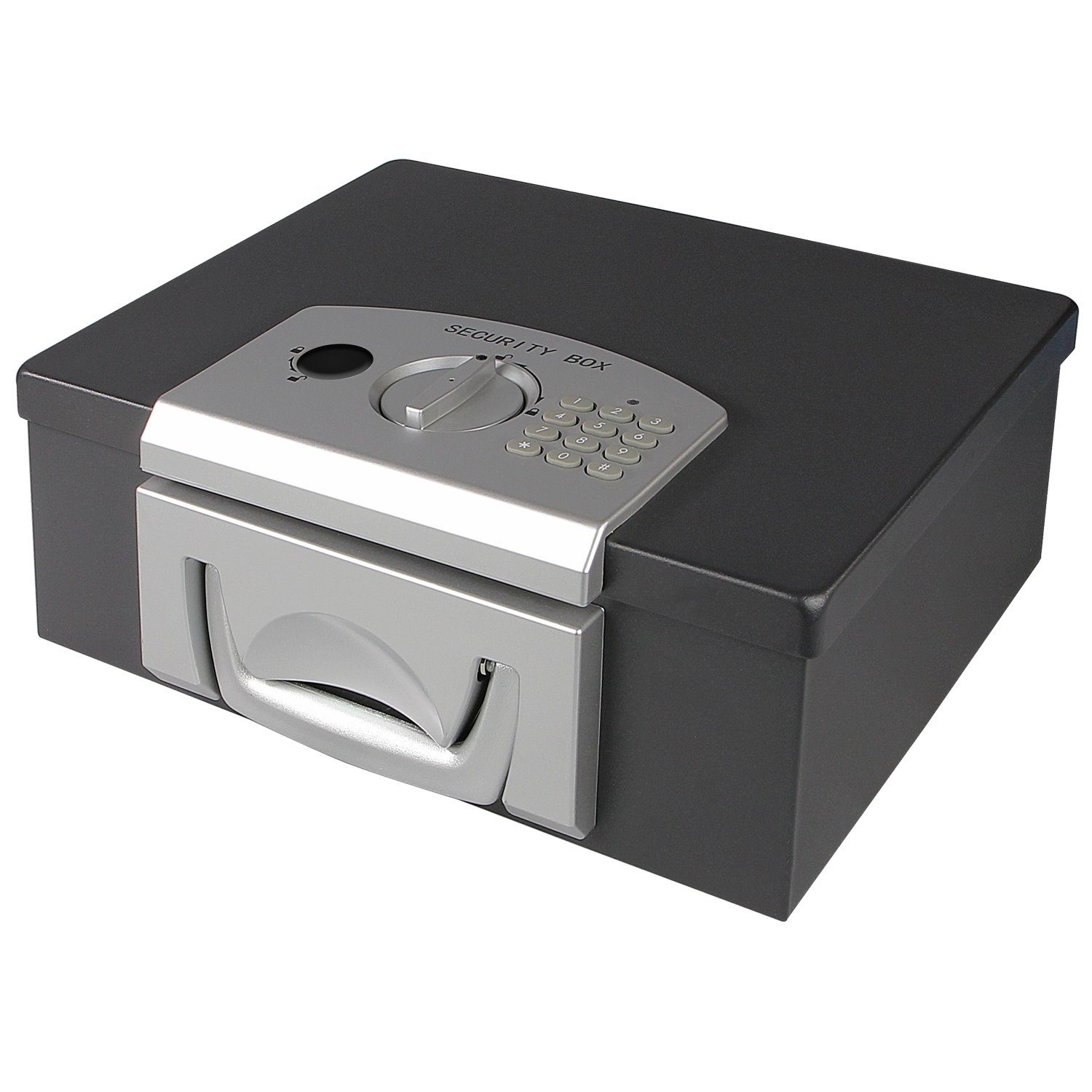 HMF Geldkassette 1006-02, Dokumentenbox mit Elektronikschloss, DIN A4, 32,5 x 25,5 x 12,5 cm