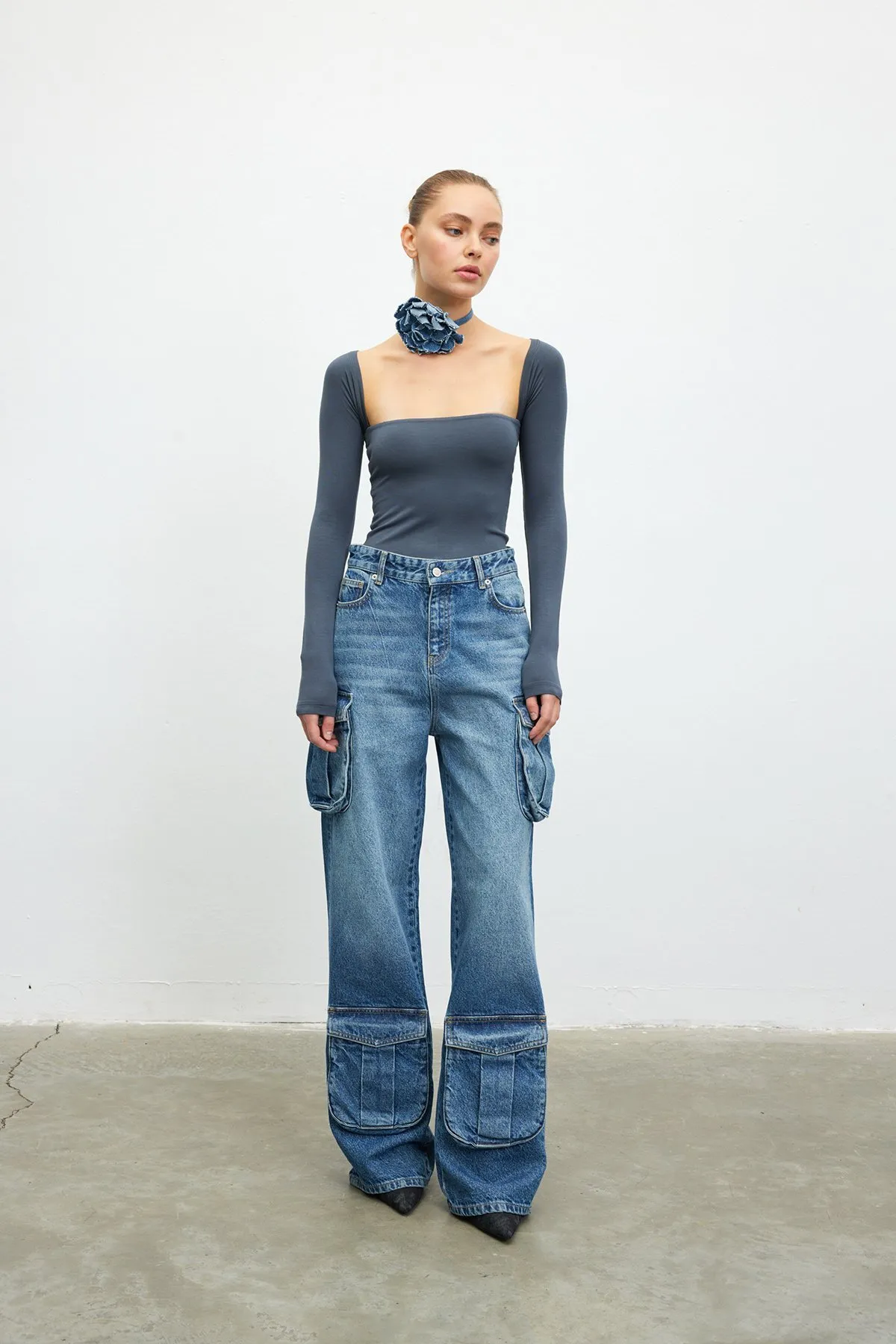 VATKALI  Cargo-Jeans mit hoher Taille – Premium-Kollektion