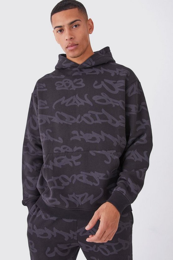 Oversize Worldwide Trainingsanzug mit Graffiti-Print