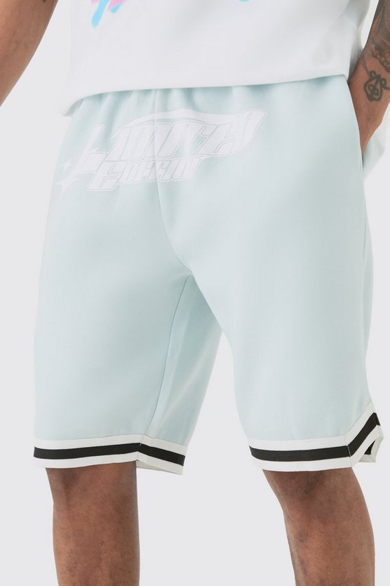Tall lockere Limited Edition Basketball-Shorts in Hellblau
