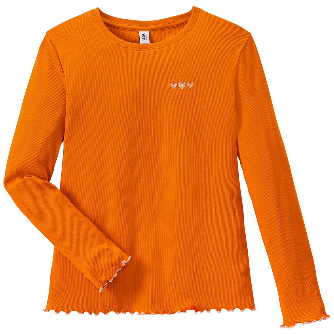 Mädchen Langarmshirt mit Wellenbündchen