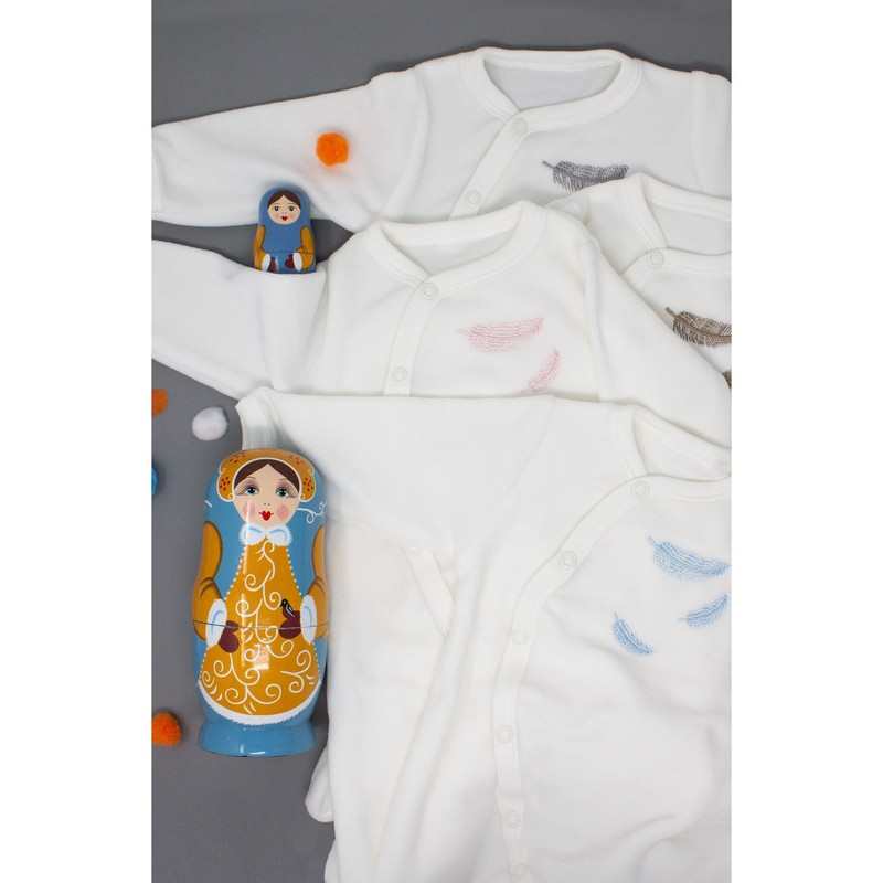 Pyjama bébé en Coton Bio à motifs plumes colorées