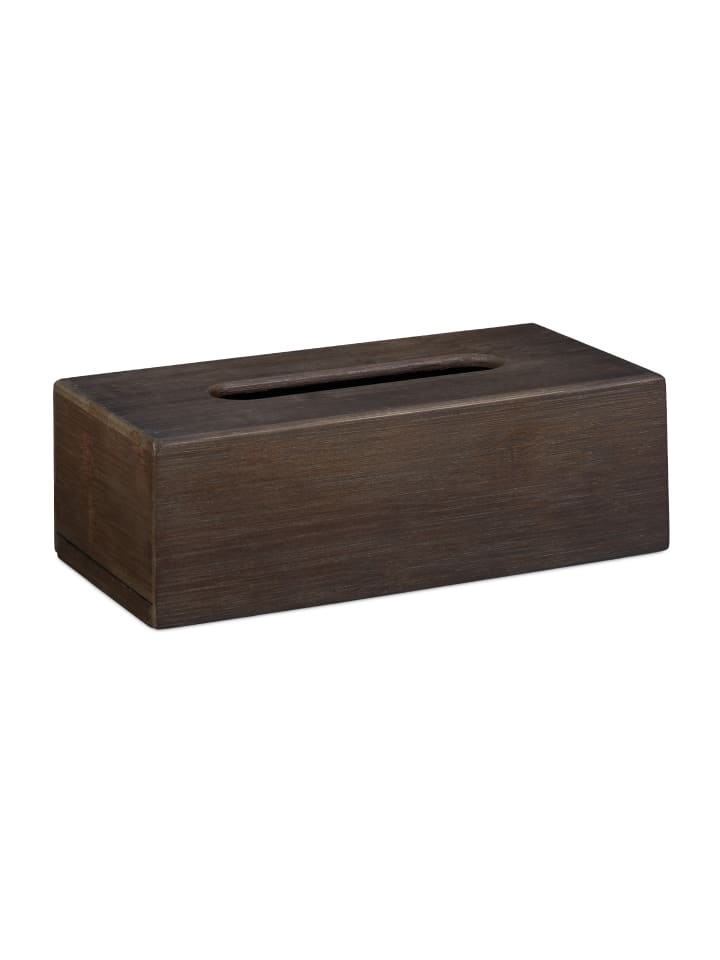 relaxdays Kosmetiktuchbox Bambus braun günstig kaufen onesize