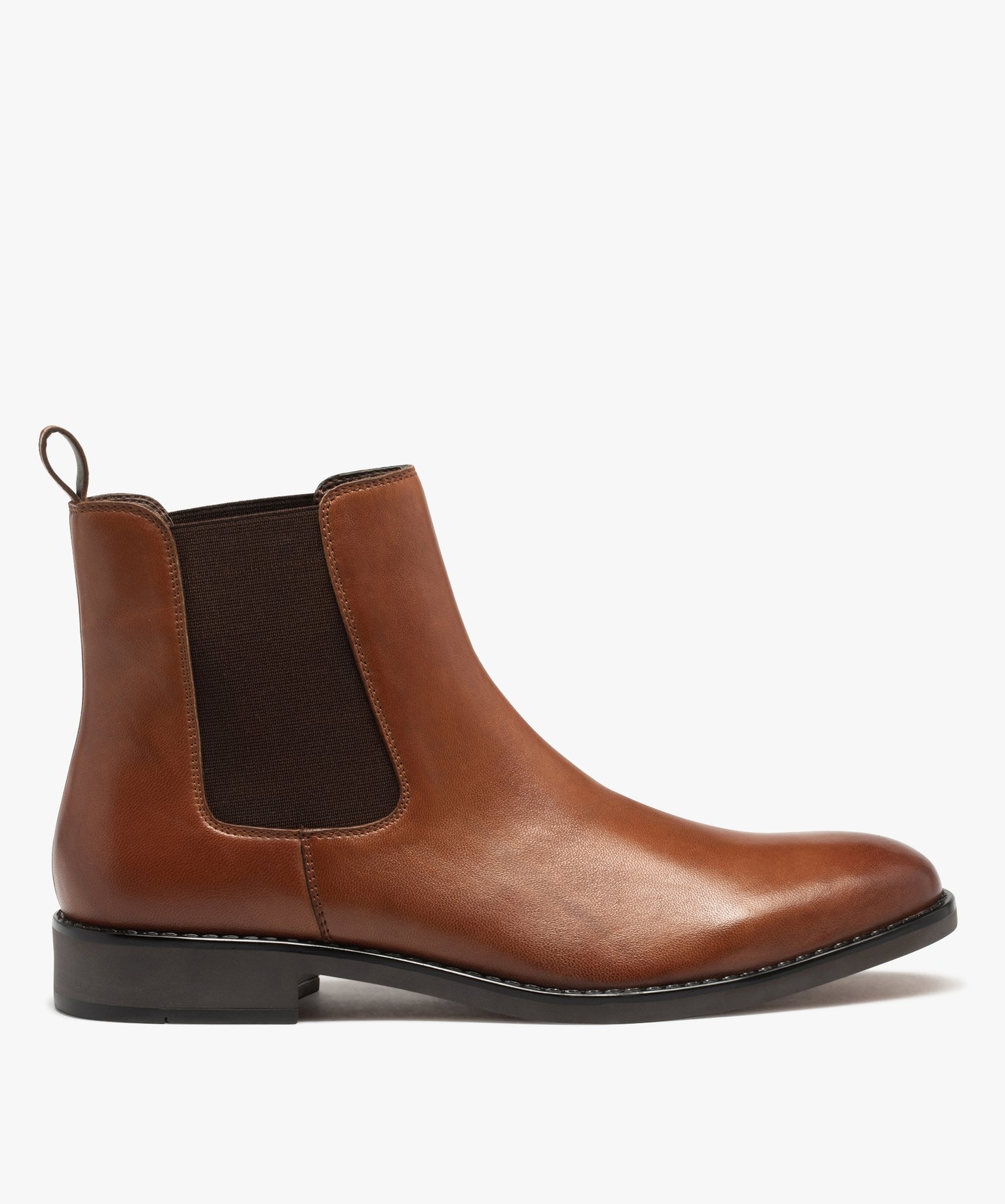 Chelsea boots dessus cuir homme - Tanéo marron | GEMO