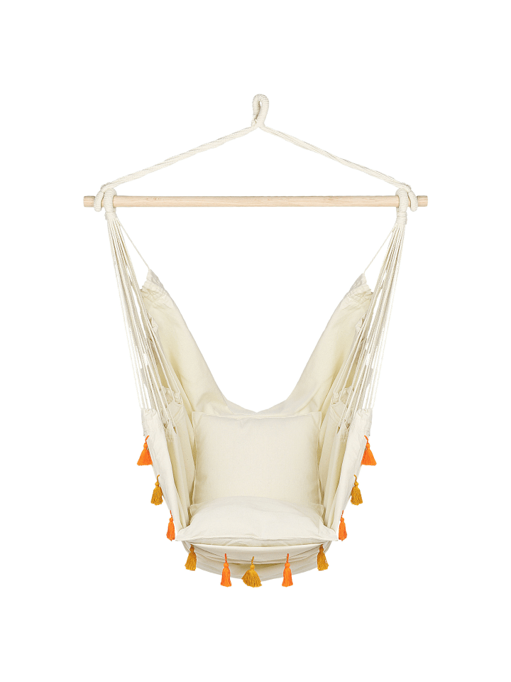 Beliani Hängesessel VARENA in Beige/Orange - (W) 96 x (H) 125 x (L) 55 cm günstig kaufen onesize