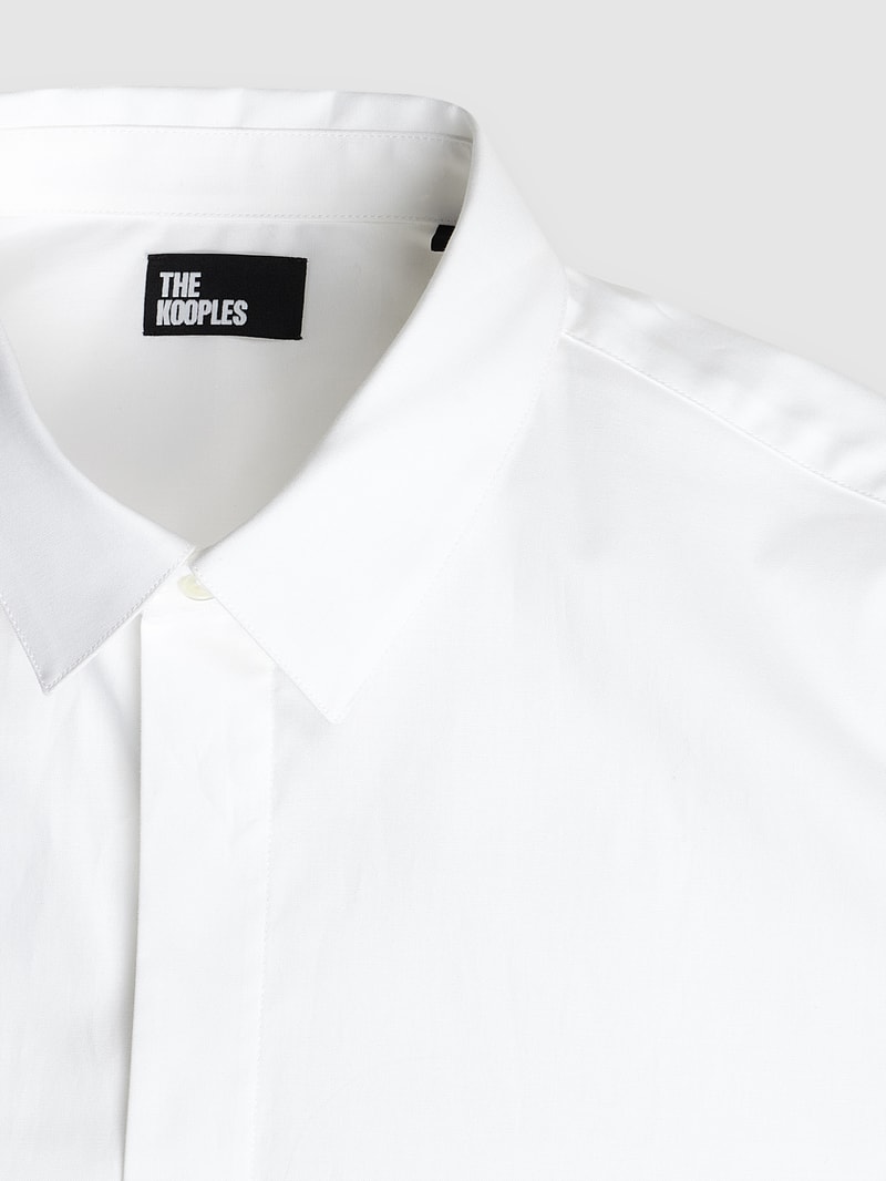 Regular Fit Business-Hemd aus Popeline in weiß