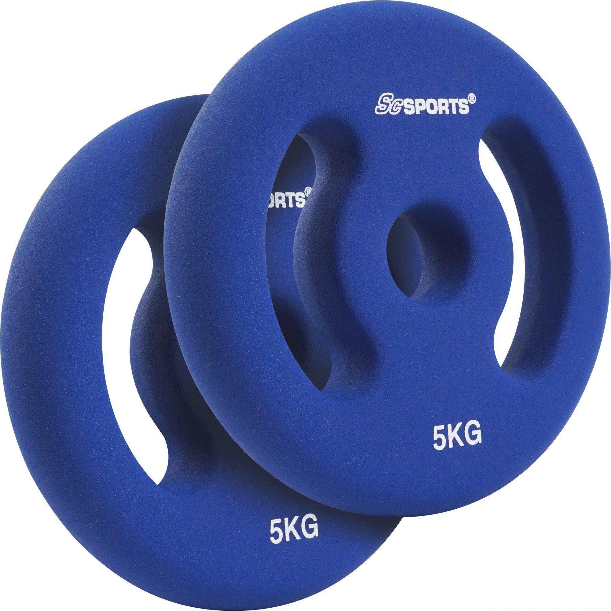 ScSPORTS® Hantel-Set 33kg Neopren Gusseisen Gewichte 30mm Langhantel Kurzhanteln