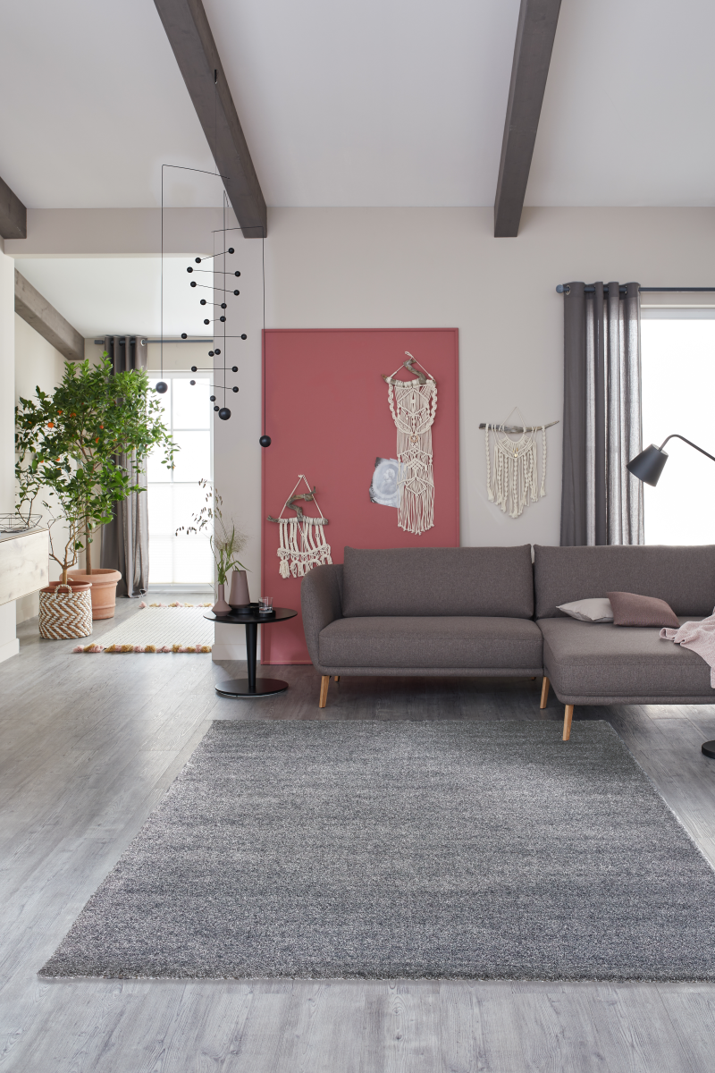 Schöner Wohnen Webteppich Pure silber 80x150