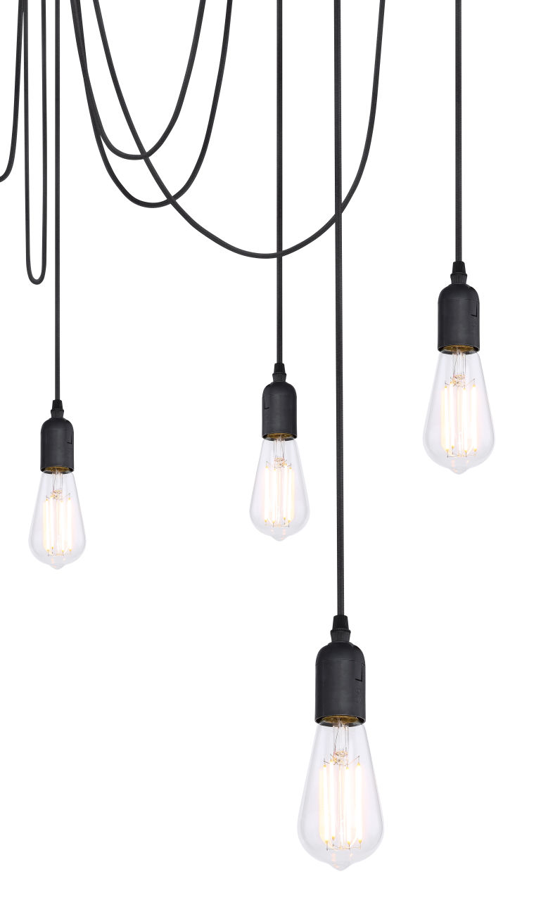 Globo Lighting - OLIVER - Hängeleuchte Metall schwarz, 8x E27