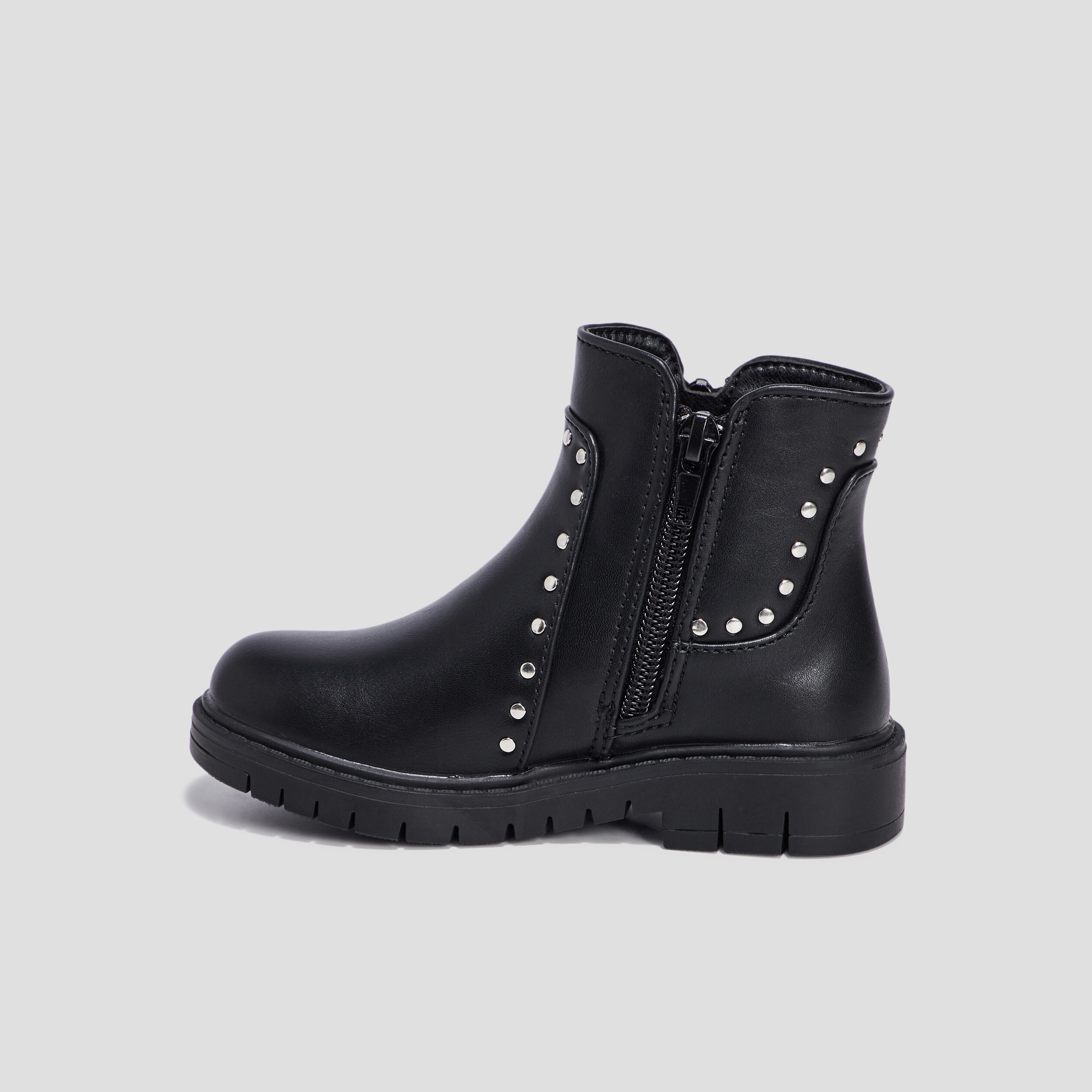 Bottines avec clous noir fille | La Halle