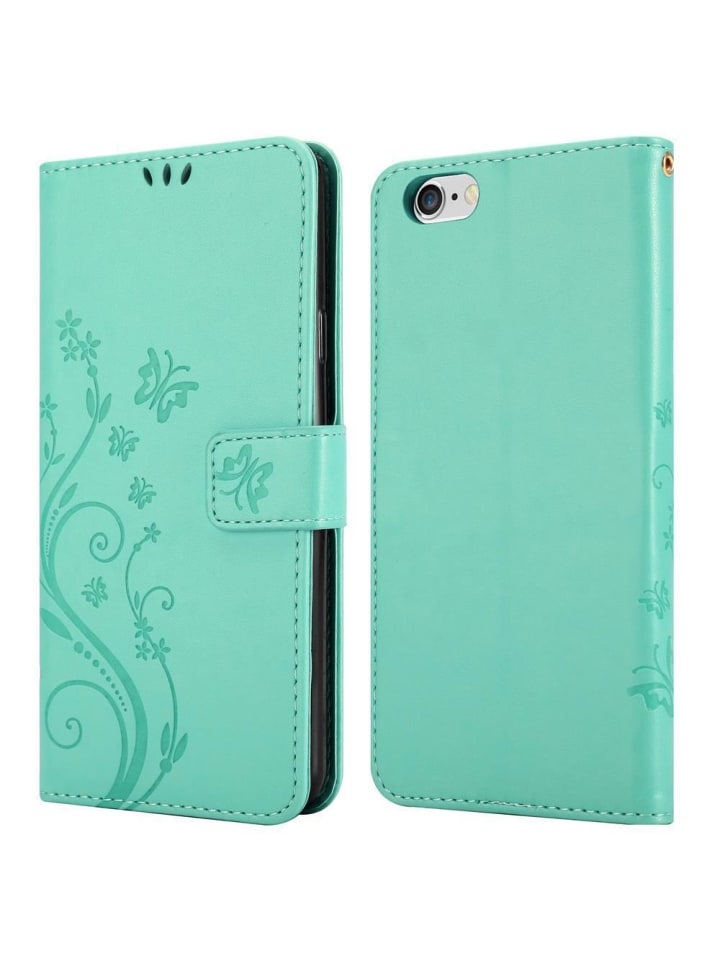cadorabo Hülle für Apple iPhone 6 / 6S Blumen Design in FLORAL TÜRKIS günstig kaufen iPhone 6 / 6s
