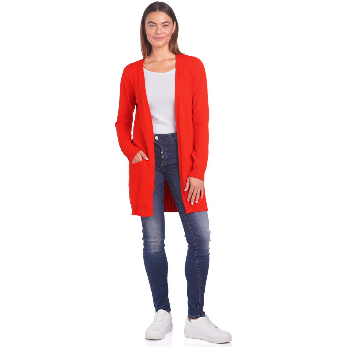Damen Strickjacke mit zwei Einschubtaschen