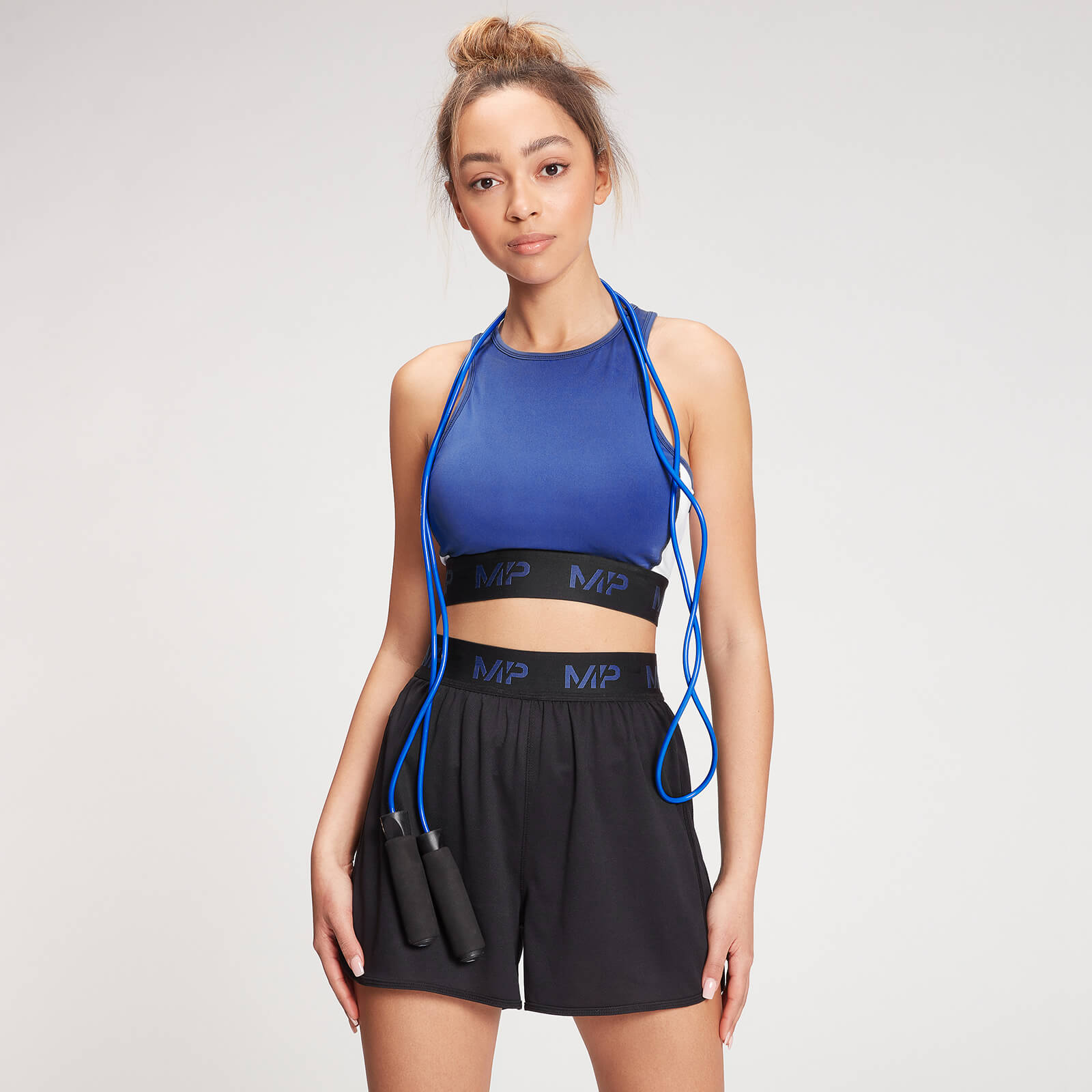 Brassière colour-block MP Engage pour femmes – Noir/Blanc/Cobalt