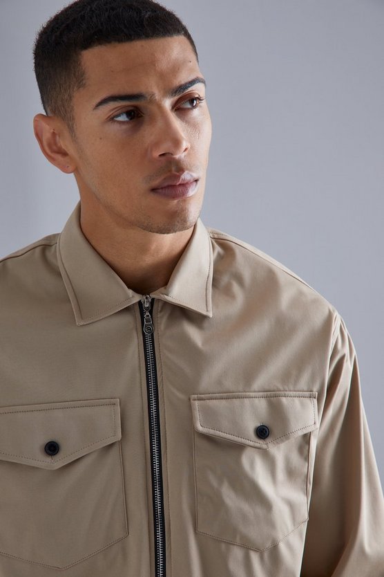Smartes Stretch-Overshirt mit Reißverschluss