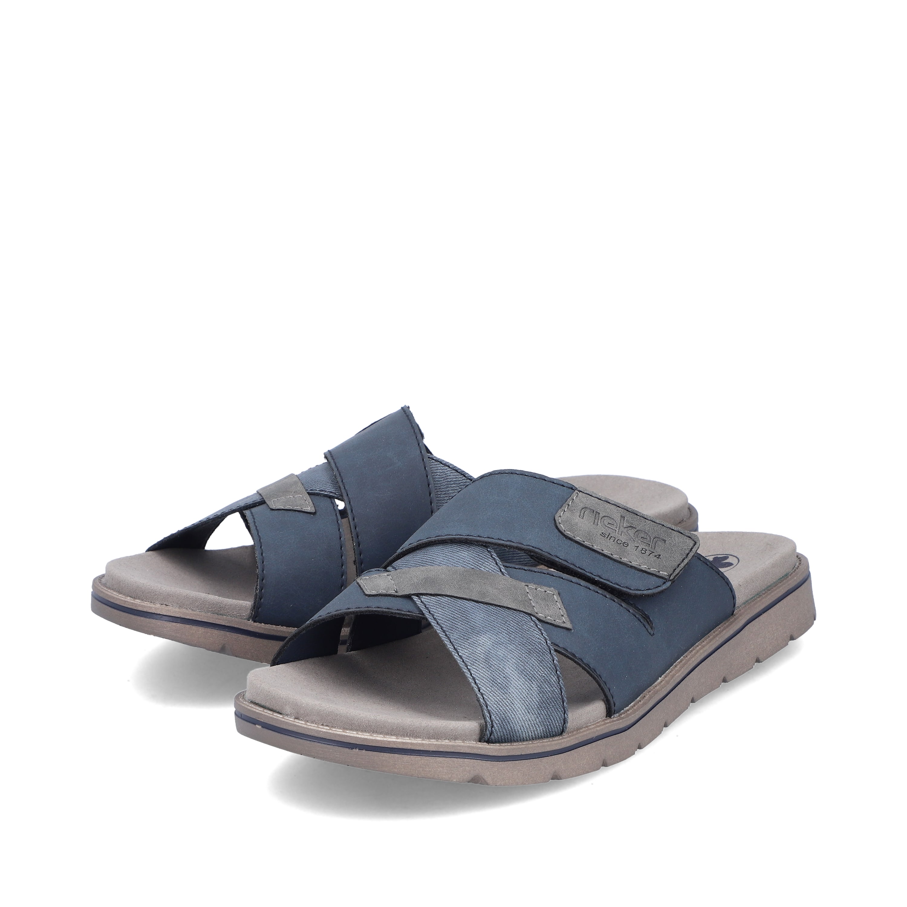 Rieker Herren Pantoletten schieferblau