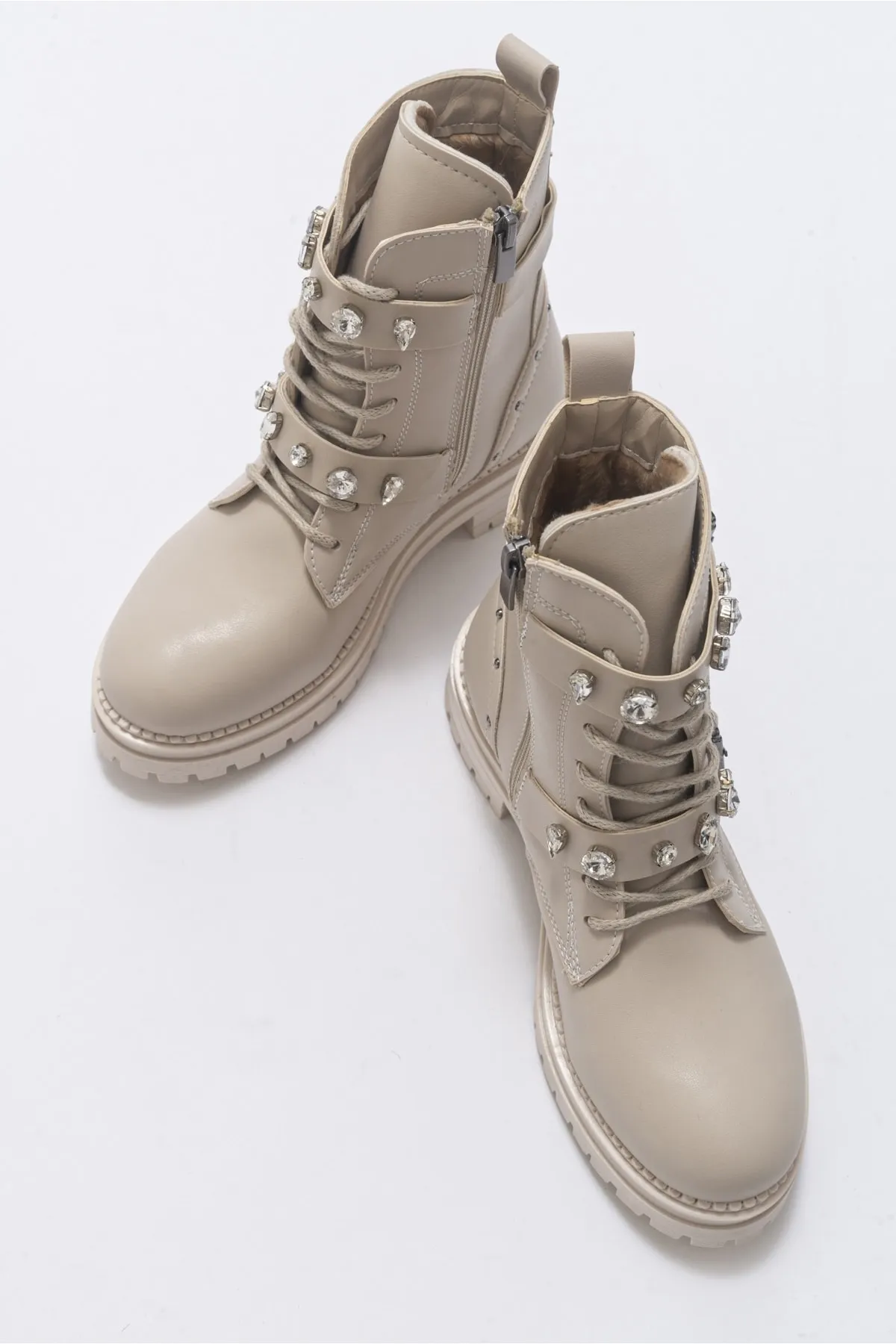 LuviShoes  Cell Beige Stone Damenstiefel