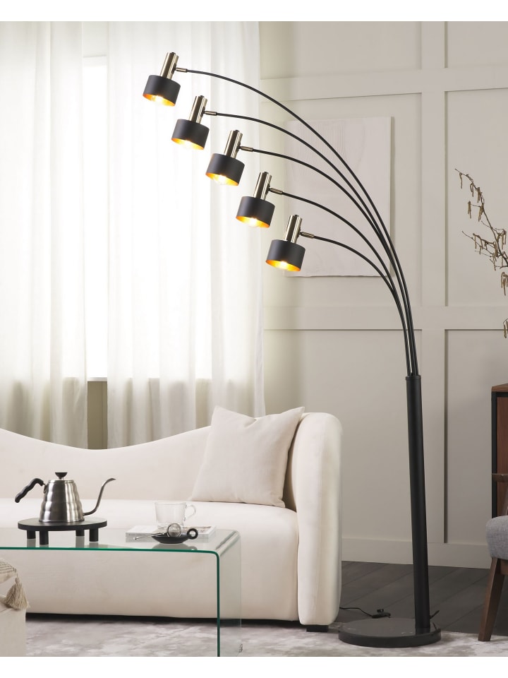 Beliani Stehleuchten ANBESA in Schwarz/Gold - (W) 110 x (H) 210 x (L) 35 cm günstig kaufen onesize