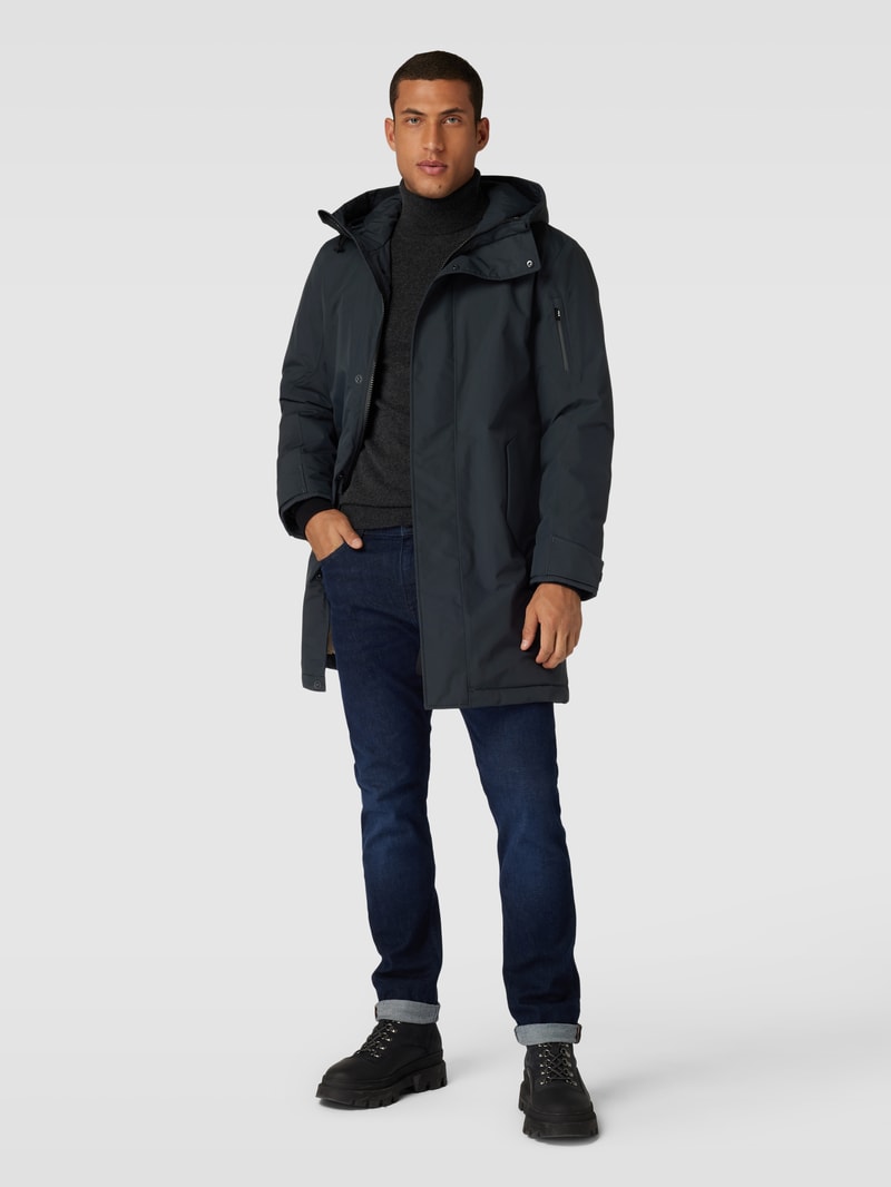 Mantel mit Kapuze Modell 'TRACER' in marineblau