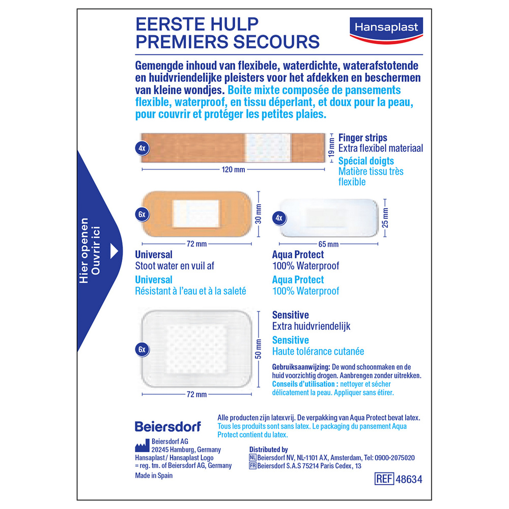 hansaplast Pansements Mix-Pack Premiers Secours Bandage, pansement, sparadrap