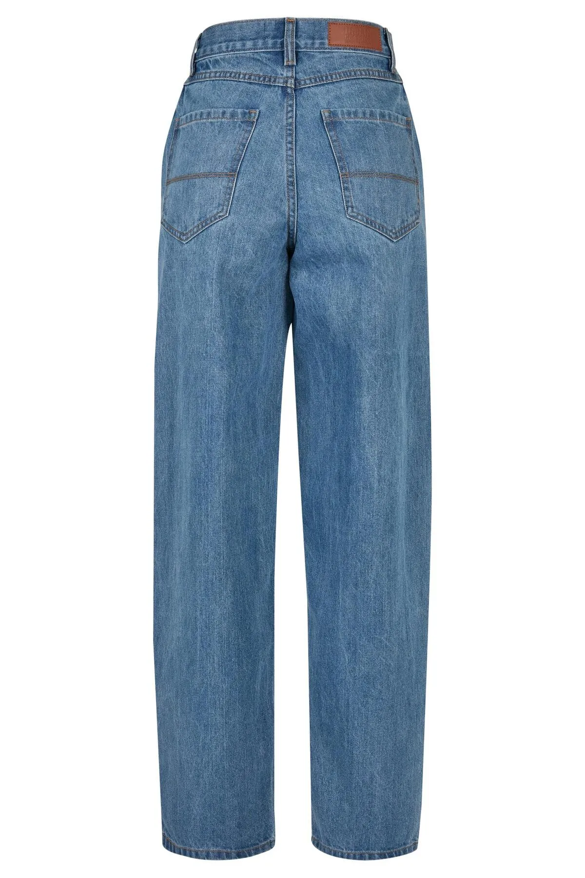 Urban Classics  Damen Denim-Hose im 90er-Jahre-Stil mit hoher Taille und weitem Bein