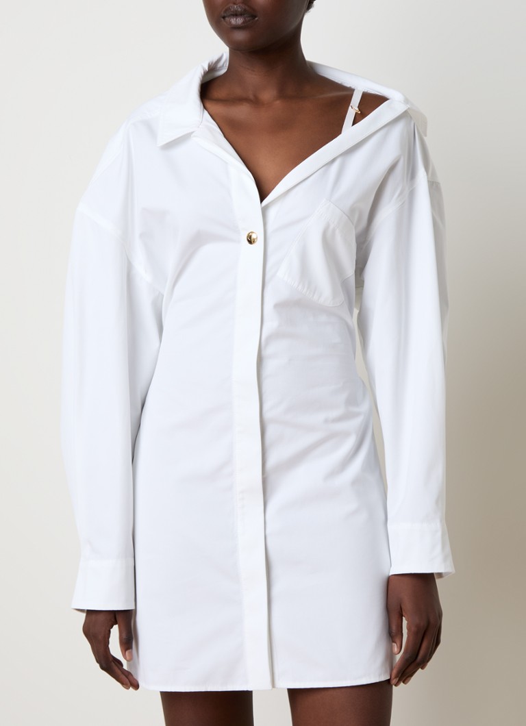 Abito corto a blusa di Jacquemus con colletto asimmetrico
