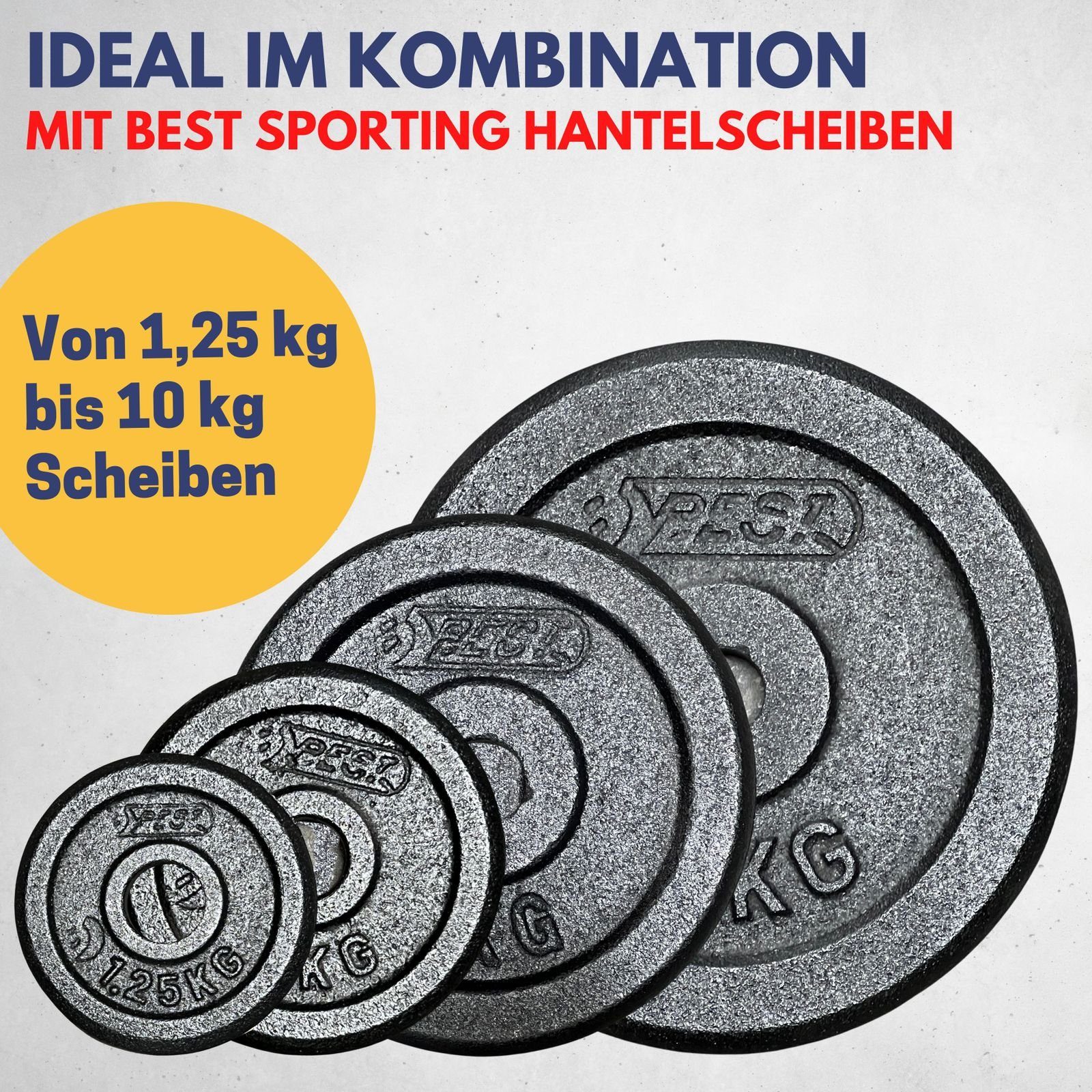Best Sporting Hantel-Set Hantelset Kurzhantel Hanteln 10 kg aus Gusseisen mit Sternverschluss Hantel verstellbar für Männer und Frauen, Für Dein Workout und Fitnesstraining Zuhause Adjustable Dumbbell Set