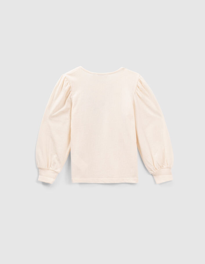 T-shirt écru avec colliers brodés fille