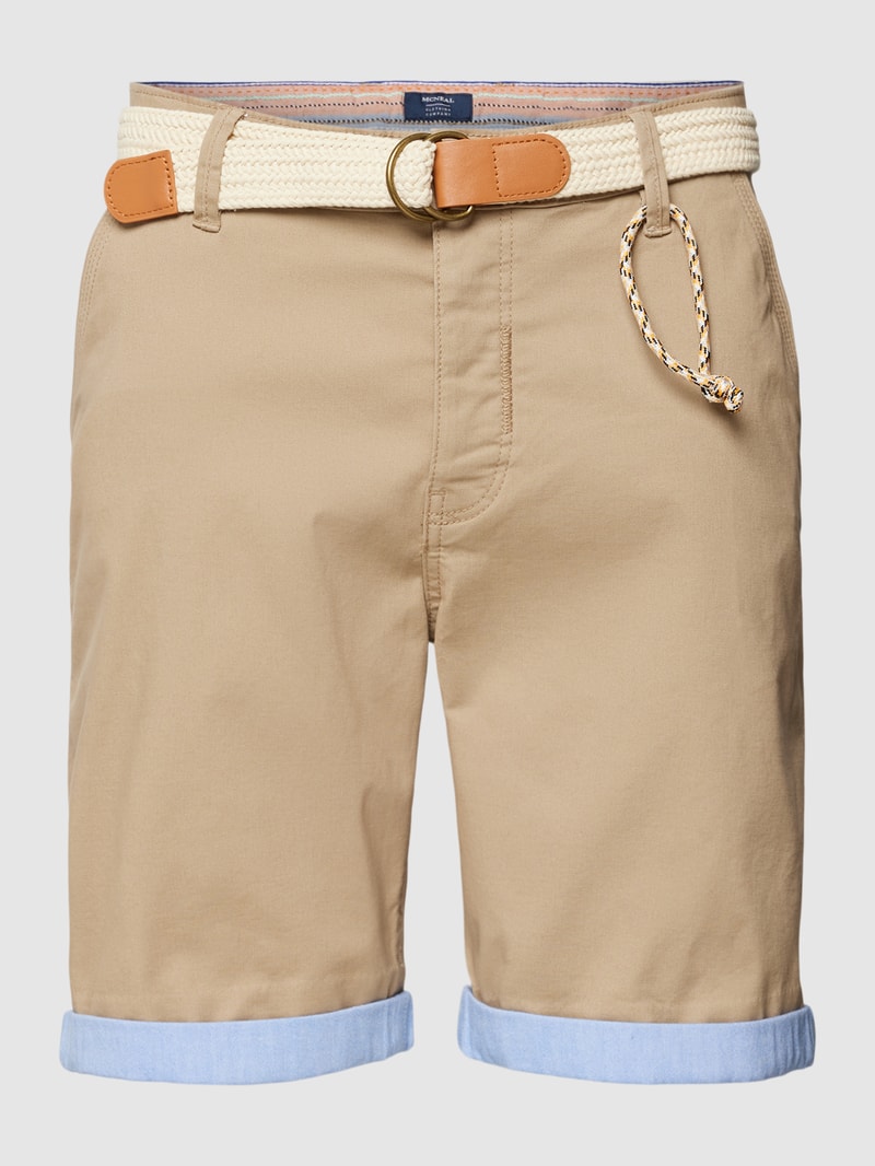 Chinoshorts mit französischen Eingrifftaschen in beige