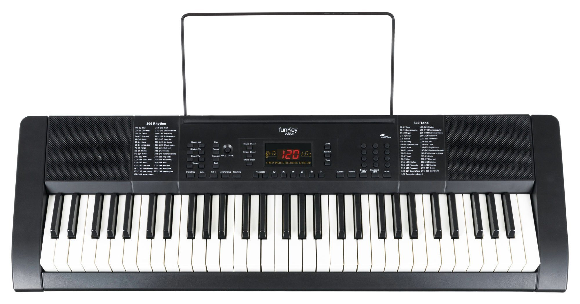 FunKey Home Keyboard 61 Edition (300 Sounds, 300 Rhythmen), (Schüler-Set, inkl. Keyboardschule), mit Begleitautomatik und intelligente Lernfunktion