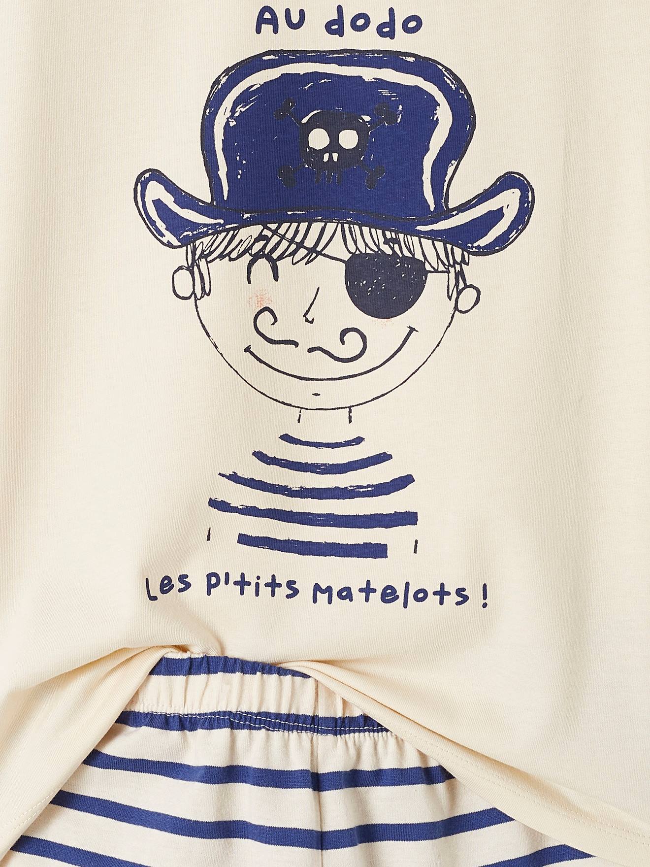 Pyjashort garçon capsule nuit famille marin écru
