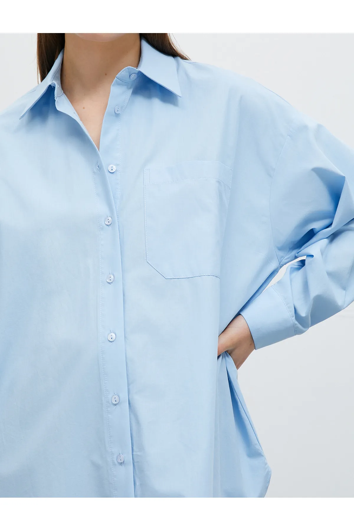 Koton  Oversize-Hemd aus Baumwolle mit Taschendetail