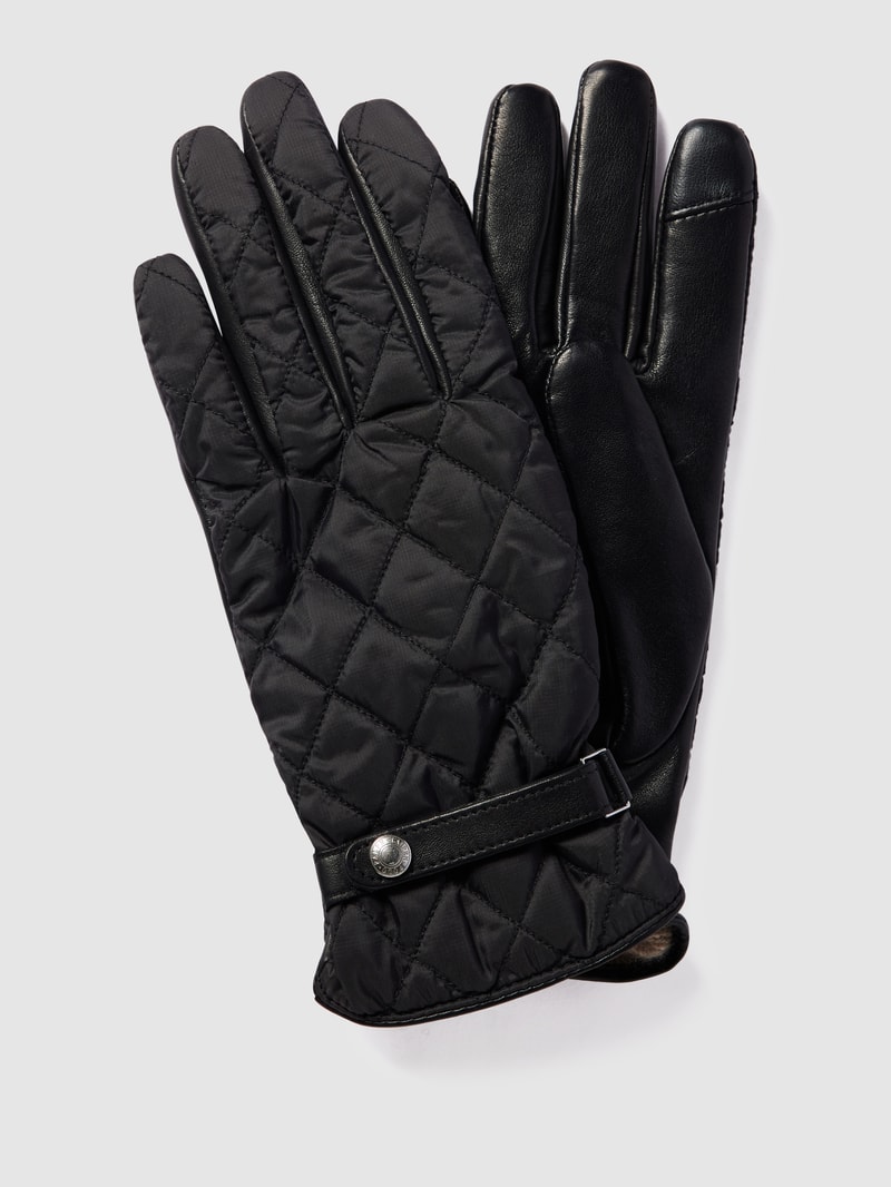 Handschuhe mit Ziernähten in schwarz
