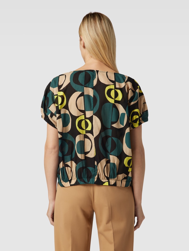 Blusenshirt mit Allover-Muster Modell 'Flaika easy' in schwarz