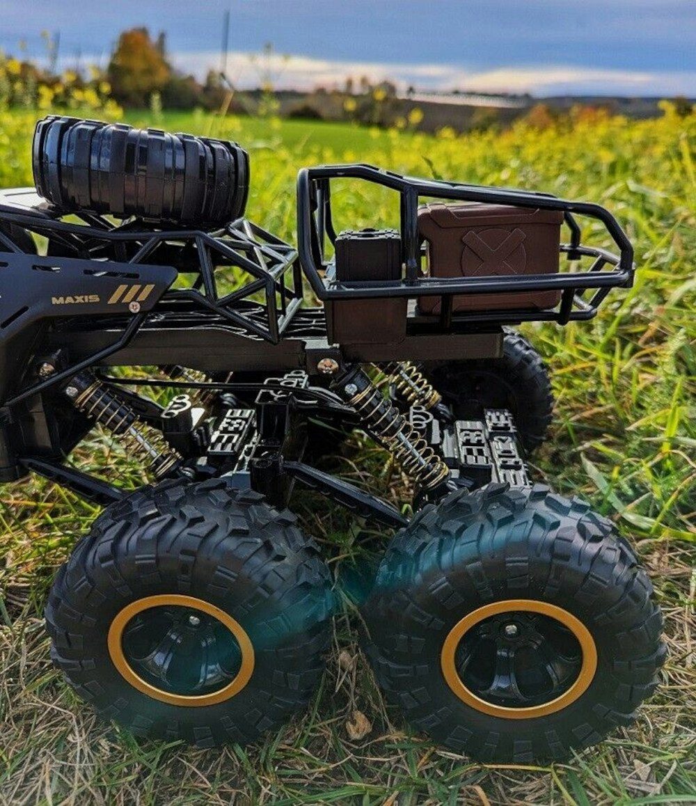 BruKa RC-Auto Robuster Geländewagen GEPARD mit LED-Scheinwerfern, Ferngesteuertes Auto mit 4x4 Allradantrieb, 52cm