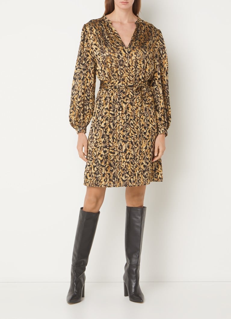 Vestido túnica estampado Aaiko Safra con cinturón de lazo