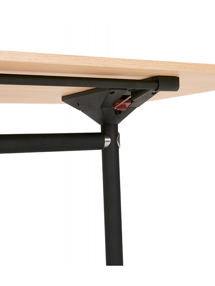 KADIMA DESIGN Klappbarer Schreibtisch aus Holz und Metall | Beige Naturholz Optik in Beige günstig kaufen