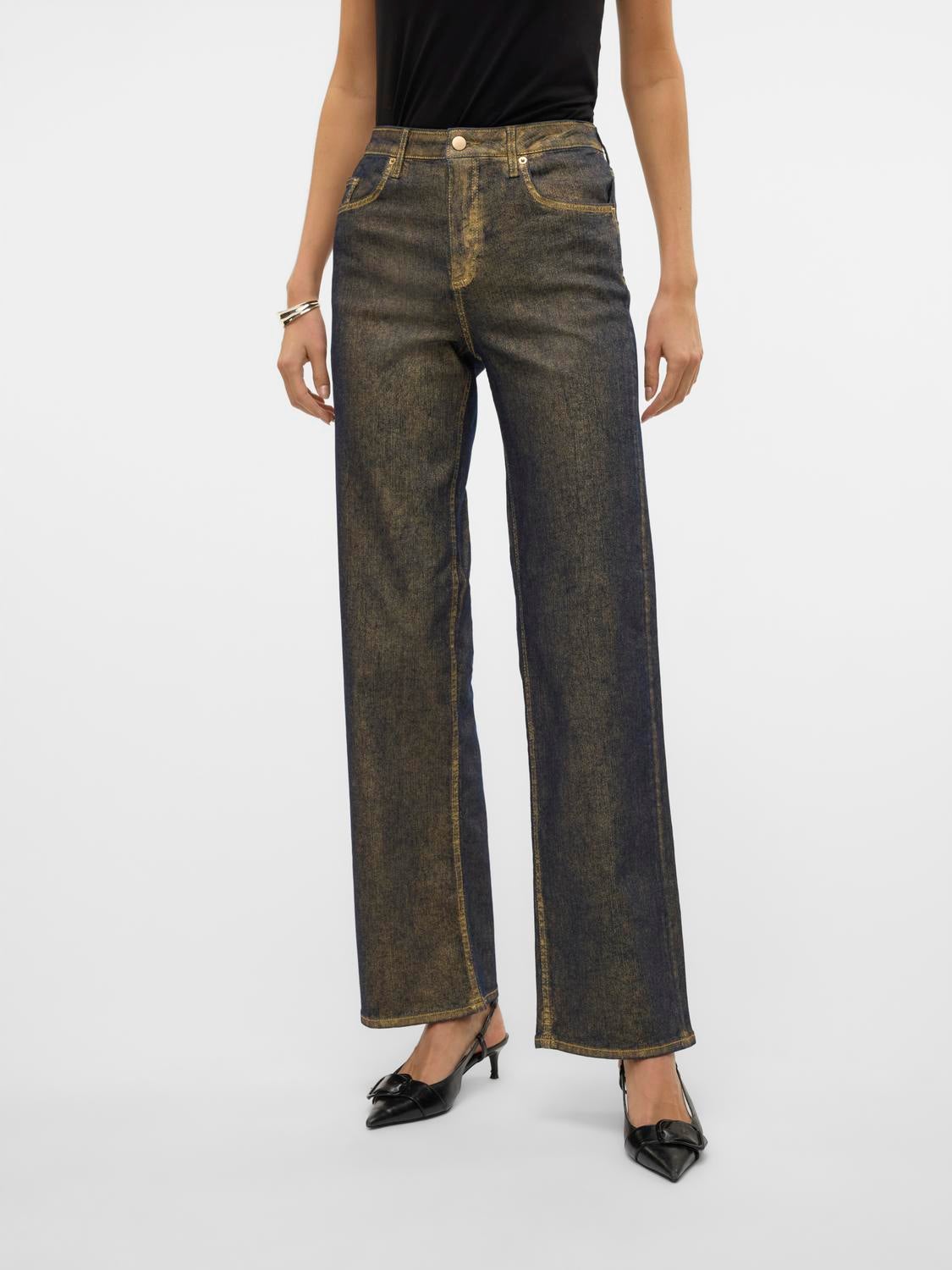 VMTESSA Hohe Taille Weiter Beinschnitt Jeans