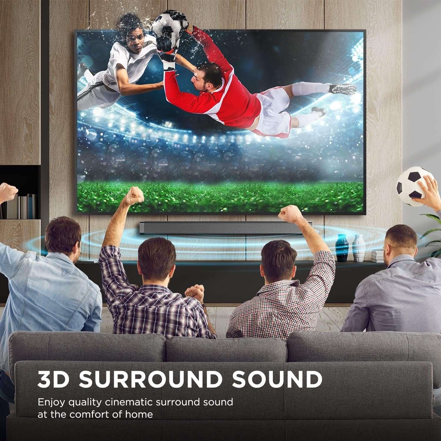 ABOX Thramono Odine I 2.0 Soundbar (80 W, 120 dB Soundsystem für Fernseher, Kraftvoller Klang, Surround Sound)