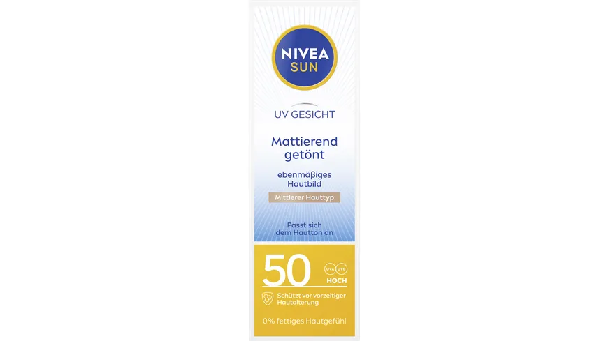 NIVEA SUN UV Gesicht getönter Sonnenschutz Mittlerer Hauttyp LF50 50 ml