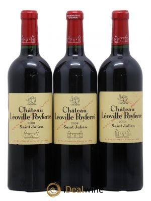 Château Léoville Poyferré 2ème Grand Cru Classé  2008 - Lot de 3 Bouteilles