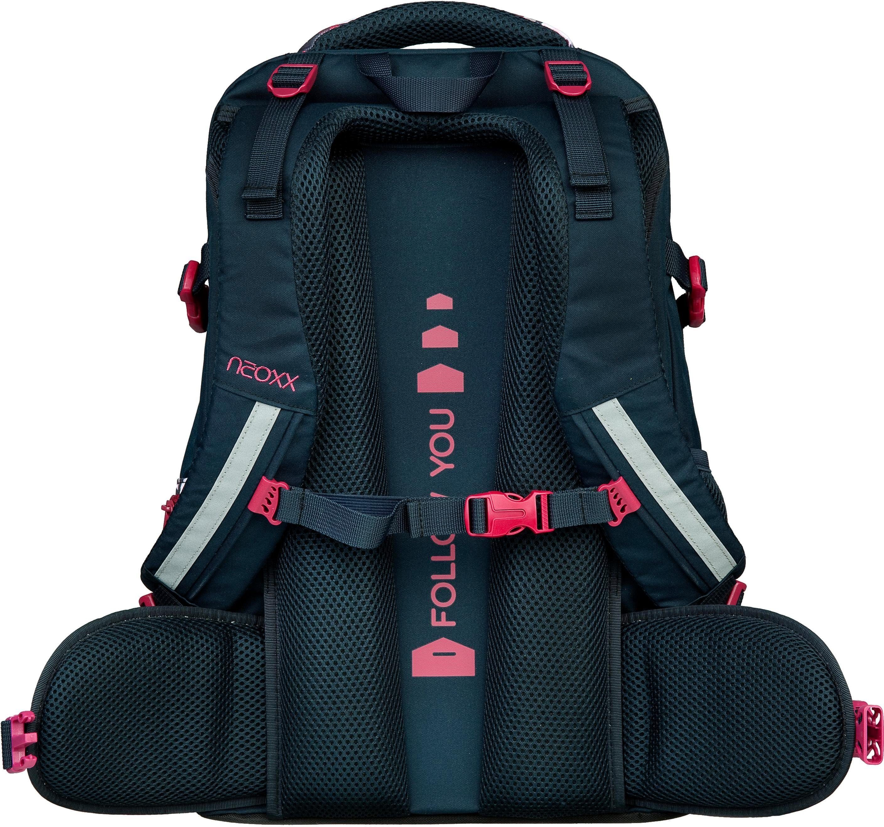 neoxx Schulrucksack Active, My Heart Blooms, aus recycelten PET-Flaschen