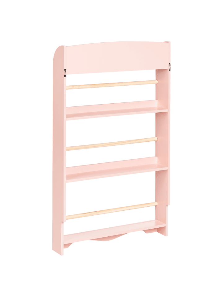 Beliani Bücherregal LILOET in Rosa/Heller Holzfarbton - (W) 60 x (H) 100 x (L) 12 cm günstig kaufen onesize
