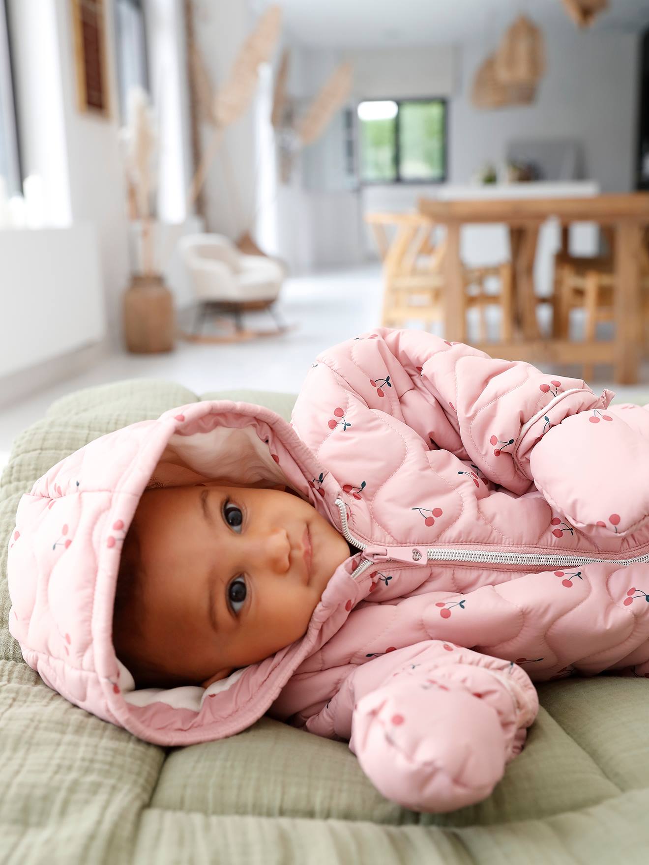 Vertbaudet 2-in-1 Baby Winter-Overall, Wattierung Recycling-Polyester - malve