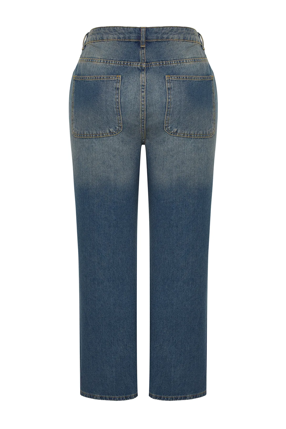 Trendyol Curve  Blaue Hose mit hoher Taille und weitem Bein - TBBSS24CJ00048