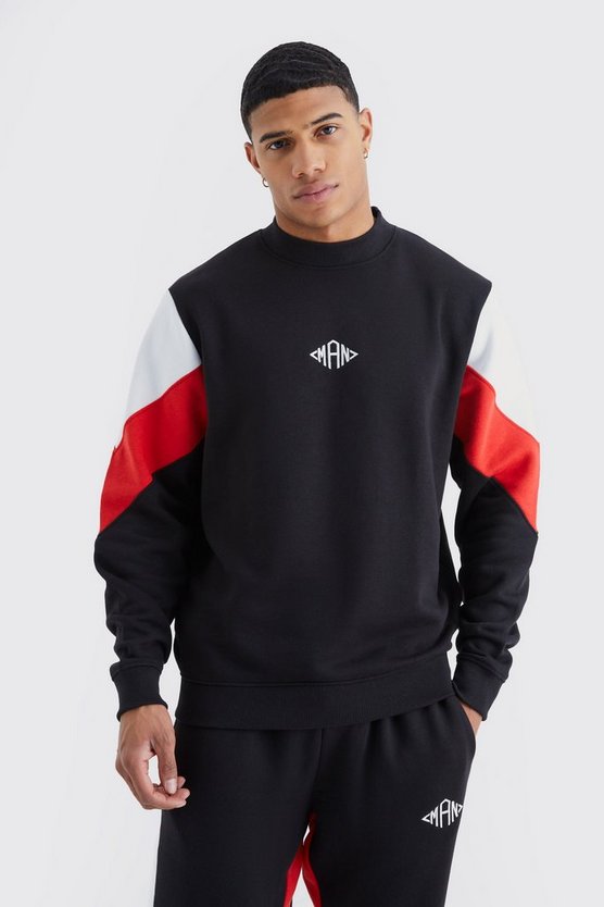 Man Colorblock Sweatshirt-Trainingsanzug